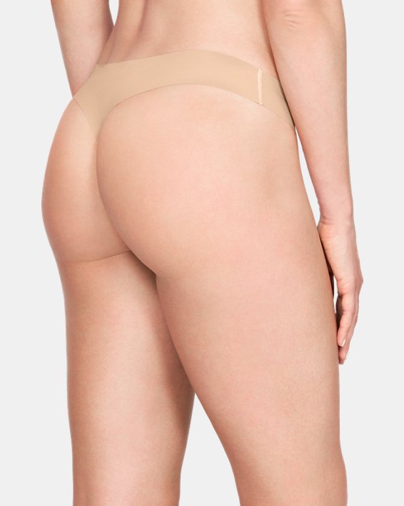 Women's UA Pure Stretch Thong 3-Pack, Brown, pdpMainDesktop image number 1